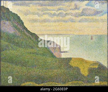 Kunstwerk von Georges Seurat mit dem Titel Seascape at Port en Basin, Normandie. Stockfoto