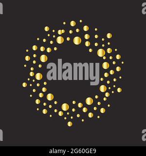 Rahmen aus Sternen, golden leuchtend auf dunklem Hintergrund. Glänzender Rahmen mit leuchtenden Effekten Stock Vektor