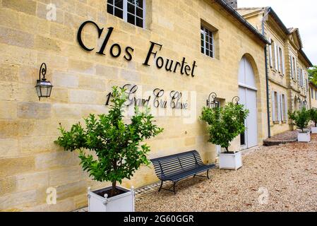 SAINT EMILION, FRANKREICH. September 2017. Weingut Clos Fourtet in Frankreich. Stockfoto