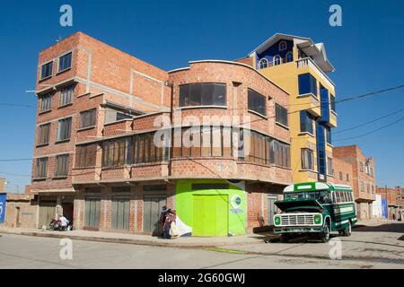 La Paz Bolivien - august 2009 - El Alto der obere Teil der Stadt Stockfoto