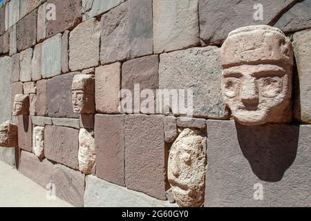 Tiwanaku, Bolivien - august 2009 - Tempel von kalasasaya Stockfoto