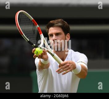 London, Gbr. Juli 2021. London Wimbledon Championships Day 4 01/07/2021 Cameron Norrie GBR) in der zweiten Runde gegen Alex Bolt (AUS) Credit: Roger Parker/Alamy Live News Stockfoto