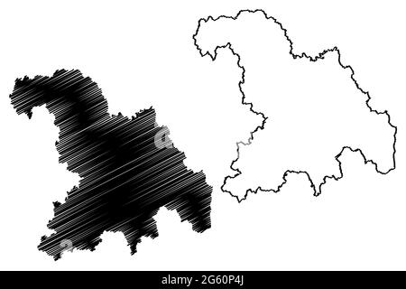 Alessandria Provinz (Italien, Italienische Republik, Region Piemont) Karte Vektor Illustration, Skizze Provinz Alessandria Karte Stock Vektor