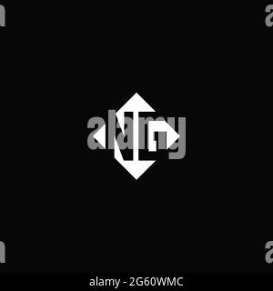 Monogram Logo Design mit quadratischer Rautenform isoliert auf schwarzem Hintergrund Stock Vektor