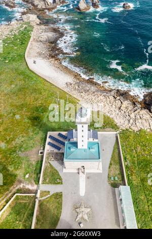 Frankreich, Finistere, Plouguerneau, Virgin Island, der Leuchtturm Ile vierge und seine Eco-Lodge, der höchste Steinturm Europas Stockfoto