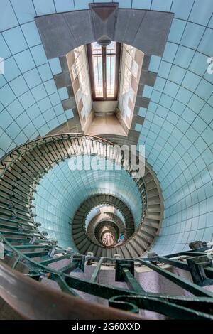 Frankreich, Finistere, Plouguerneau, Virgin Island, der Leuchtturm Ile vierge und seine Eco-Lodge, der höchste Steinturm Europas Stockfoto