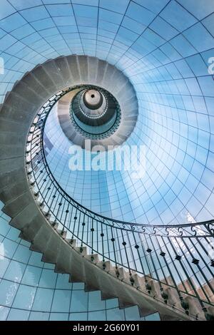 Frankreich, Finistere, Plouguerneau, Virgin Island, der Leuchtturm Ile vierge und seine Eco-Lodge, der höchste Steinturm Europas Stockfoto