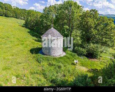 Frankreich, Puy de Dome, Compains, Kapelle Saint Gorgon, regionaler Naturpark der Vulkane der Auvergne, Parc naturel régional des Volcans d'Auvergne Stockfoto