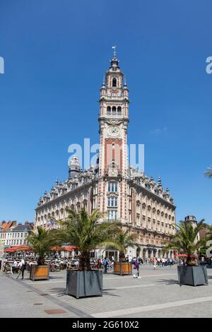 Frankreich, Nord, Lille, Theaterplatz, Glockenturm der Industrie- und Handelskammer von Lille (CCI) Stockfoto