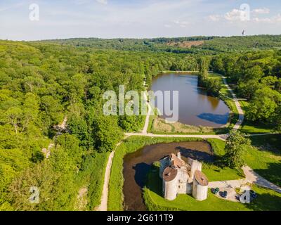 Frankreich, Val d'Oise, Montmorency Forest, Schloss Chasse (Luftaufnahme) Stockfoto