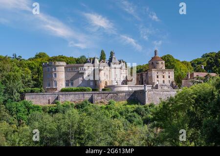 Frankreich, Yonne, Morvan Regional Natural Park, Chastellux-sur-Cure, das Schloss, Blick in der Ferne Stockfoto