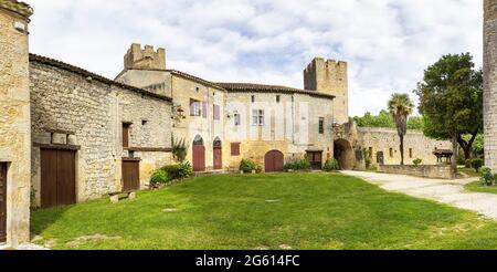 Frankreich, Gers, Larresingle, beschriftet Les Plus Beaux Villages de France (die schönsten Dörfer Frankreichs), befestigtes Dorf Stockfoto