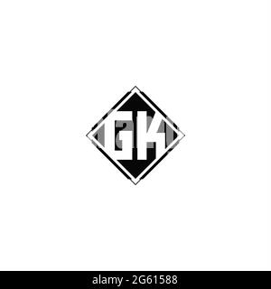 Monogram-Logo-Design mit quadratischer Rautenform isoliert auf schwarzem Hintergrund und weißem Hintergrund Stock Vektor