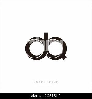 Anfangsbuchstabe Split Kleinbuchstaben Modern Monogram linked Outline abgerundetes Logo isoliert auf weißem Hintergrund Stock Vektor