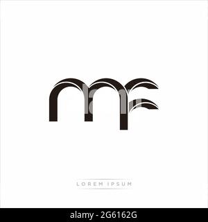 Anfangsbuchstabe Split Kleinbuchstaben Modern Monogram linked Outline abgerundetes Logo isoliert auf weißem Hintergrund Stock Vektor