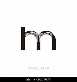 Anfangsbuchstabe Split Kleinbuchstaben Modern Monogram linked Outline abgerundetes Logo isoliert auf weißem Hintergrund Stock Vektor