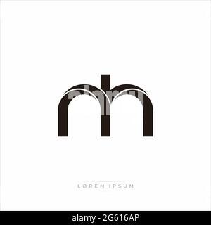 Anfangsbuchstabe Split Kleinbuchstaben Modern Monogram linked Outline abgerundetes Logo isoliert auf weißem Hintergrund Stock Vektor