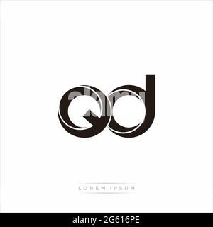 Anfangsbuchstabe Split Kleinbuchstaben Modern Monogram linked Outline abgerundetes Logo isoliert auf weißem Hintergrund Stock Vektor