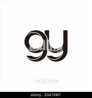 Anfangsbuchstabe Split Kleinbuchstaben Modern Monogram linked Outline abgerundetes Logo isoliert auf weißem Hintergrund Stock Vektor