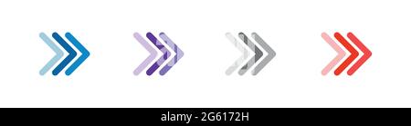 Pfeilsammlung. Moderne grafische Richtungszeichen Computer Bildschirm Kurven Pfeile Stock Vektor