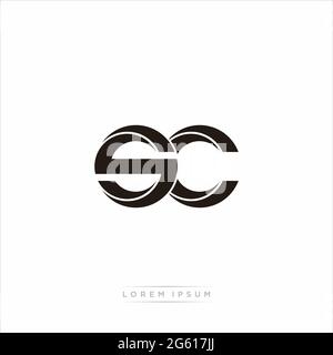 Anfangsbuchstabe Split Kleinbuchstaben Modern Monogram linked Outline abgerundetes Logo isoliert auf weißem Hintergrund Stock Vektor