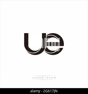 Anfangsbuchstabe Split Kleinbuchstaben Modern Monogram linked Outline abgerundetes Logo isoliert auf weißem Hintergrund Stock Vektor