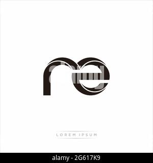 Anfangsbuchstabe Split Kleinbuchstaben Modern Monogram linked Outline abgerundetes Logo isoliert auf weißem Hintergrund Stock Vektor