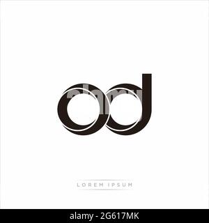 Anfangsbuchstabe Split Kleinbuchstaben Modern Monogram linked Outline abgerundetes Logo isoliert auf weißem Hintergrund Stock Vektor