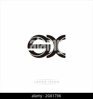 Anfangsbuchstabe Split Kleinbuchstaben Modern Monogram linked Outline abgerundetes Logo isoliert auf weißem Hintergrund Stock Vektor