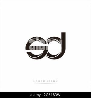 Anfangsbuchstabe Split Kleinbuchstaben Modern Monogram linked Outline abgerundetes Logo isoliert auf weißem Hintergrund Stock Vektor