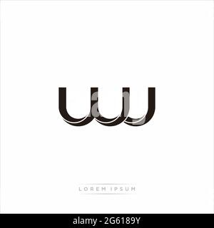 Anfangsbuchstabe Split Kleinbuchstaben Modern Monogram linked Outline abgerundetes Logo isoliert auf weißem Hintergrund Stock Vektor