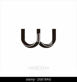 Anfangsbuchstabe Split Kleinbuchstaben Modern Monogram linked Outline abgerundetes Logo isoliert auf weißem Hintergrund Stock Vektor