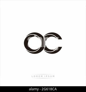 Anfangsbuchstabe Split Kleinbuchstaben Modern Monogram linked Outline abgerundetes Logo isoliert auf weißem Hintergrund Stock Vektor