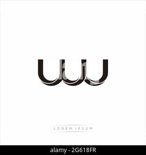 Anfangsbuchstabe Split Kleinbuchstaben Modern Monogram linked Outline abgerundetes Logo isoliert auf weißem Hintergrund Stock Vektor