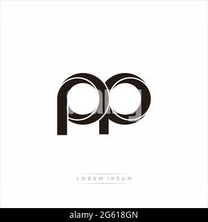 Anfangsbuchstabe Split Kleinbuchstaben Modern Monogram linked Outline abgerundetes Logo isoliert auf weißem Hintergrund Stock Vektor