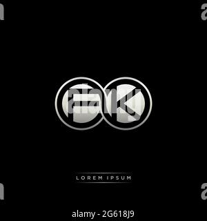 Anfangsbuchstabe verbunden Kreis Kapital Monogramm Logo moderne Vorlage Gold Farbe Version auf schwarzem Hintergrund isoliert Stock Vektor