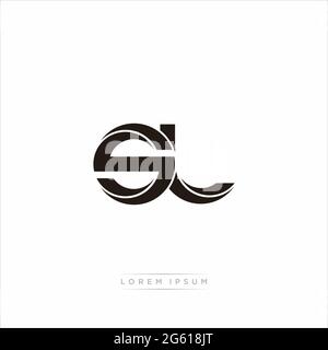 Anfangsbuchstabe Split Kleinbuchstaben Modern Monogram linked Outline abgerundetes Logo isoliert auf weißem Hintergrund Stock Vektor
