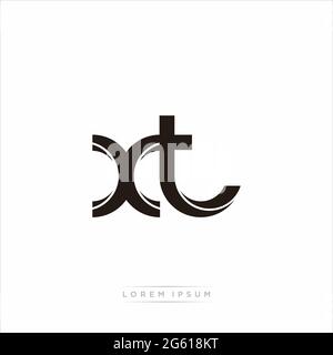 Anfangsbuchstabe Split Kleinbuchstaben Modern Monogram linked Outline abgerundetes Logo isoliert auf weißem Hintergrund Stock Vektor
