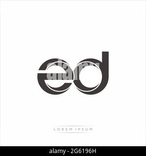 Anfangsbuchstabe Split Kleinbuchstaben Modern Monogram linked Outline abgerundetes Logo isoliert auf weißem Hintergrund Stock Vektor