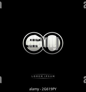 Anfangsbuchstabe verbunden Kreis Kapital Monogramm Logo moderne Vorlage Gold Farbe Version auf schwarzem Hintergrund isoliert Stock Vektor
