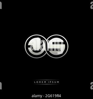 Anfangsbuchstabe verbunden Kreis Kapital Monogramm Logo moderne Vorlage Gold Farbe Version auf schwarzem Hintergrund isoliert Stock Vektor