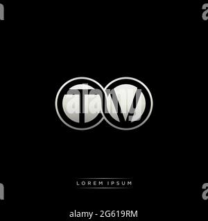 Anfangsbuchstabe verbunden Kreis Kapital Monogramm Logo moderne Vorlage Gold Farbe Version auf schwarzem Hintergrund isoliert Stock Vektor