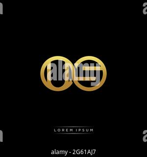 Anfangsbuchstabe verbunden Kreis Kapital Monogramm Logo moderne Vorlage Gold Farbe Version auf schwarzem Hintergrund isoliert Stock Vektor