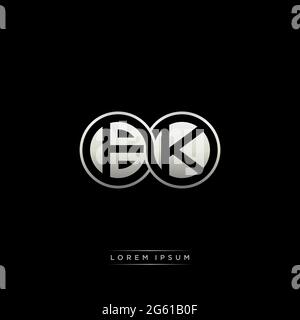Anfangsbuchstabe verbunden Kreis Kapital Monogramm Logo moderne Vorlage Gold Farbe Version auf schwarzem Hintergrund isoliert Stock Vektor