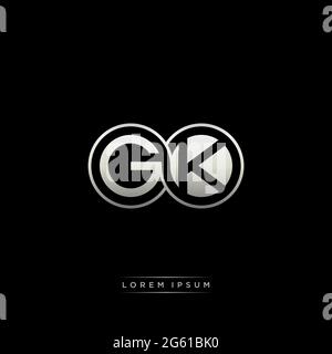 Anfangsbuchstabe verbunden Kreis Kapital Monogramm Logo moderne Vorlage Gold Farbe Version auf schwarzem Hintergrund isoliert Stock Vektor