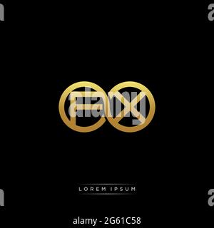 Anfangsbuchstabe verbunden Kreis Kapital Monogramm Logo moderne Vorlage Gold Farbe Version auf schwarzem Hintergrund isoliert Stock Vektor