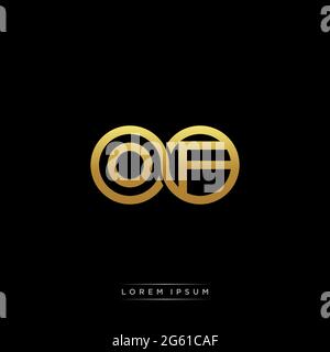 Anfangsbuchstabe verbunden Kreis Kapital Monogramm Logo moderne Vorlage Gold Farbe Version auf schwarzem Hintergrund isoliert Stock Vektor