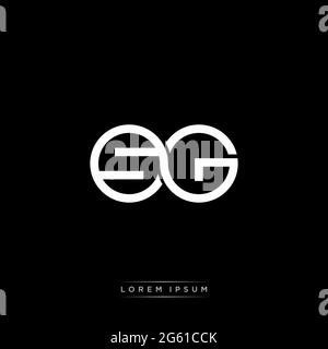 Anfangsbuchstabe verbunden Kreis Kapital Monogramm Logo moderne Vorlage Gold Farbe Version auf schwarzem Hintergrund isoliert Stock Vektor