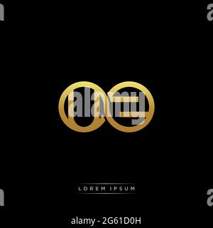 Anfangsbuchstabe verbunden Kreis Kapital Monogramm Logo moderne Vorlage Gold Farbe Version auf schwarzem Hintergrund isoliert Stock Vektor