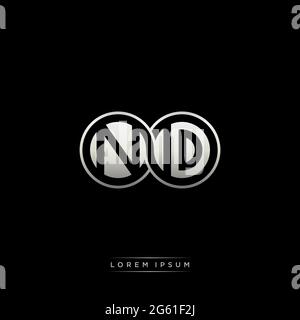 Anfangsbuchstabe verbunden Kreis Kapital Monogramm Logo moderne Vorlage Gold Farbe Version auf schwarzem Hintergrund isoliert Stock Vektor